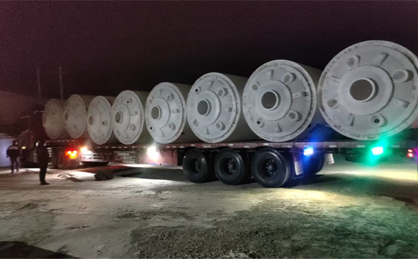 舟曲锥底桶交付现场